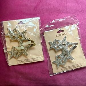 Blossom Silver Star Hair Clips